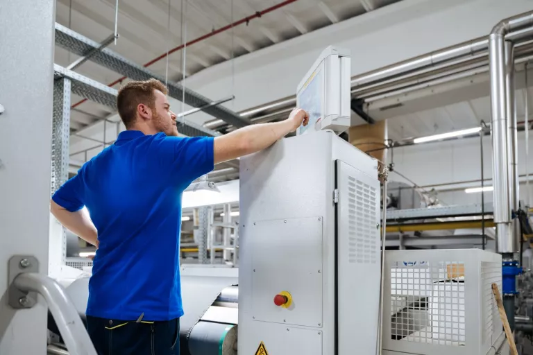 an operator working on the machine