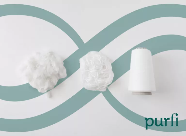 Infinity symbol with the rejuvenation process of textiles 